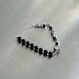 Obsidian Cube Structure Bracelet