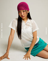 Crochet Net Beanie (pink)