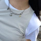 tooth gem necklace (yellow)