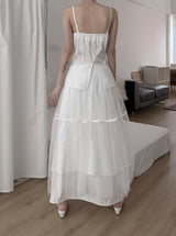 Rie Chiffon Layered Tulle Skirt
