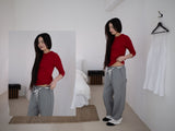 チェックレースパンツ (GREY)
