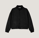 Sven Suede High-Neck Cardigan
