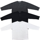 オーバーワッフルヘンリーネック長袖Tシャツ