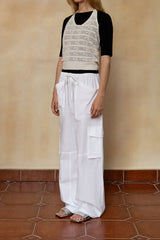 Summer knit halter top_natural ivory