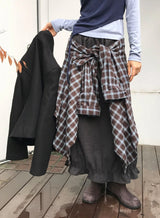 (起毛素材) ヴィンテージチェックルーズシャツ