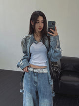 Wings Track Gradient Pinch Denim Jacket