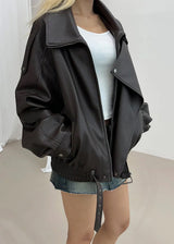 [Unisex] ダブルレイヤードレザーリダージャケット(2color)