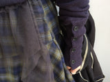 flared check skirt