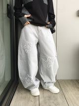 Patch Flower Gray Denim (1c)