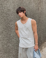 Triple Stud Ribbed Sleeveless Top
