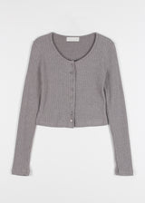 RIB U-NECK CARDIGAN