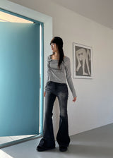BLACK CAT BOOTS CUT DENIM
