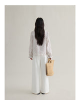 loose-fit high-waisted straight denim pants