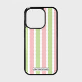 cozy stripe epoxy bumper case (vintage mix / pink green)