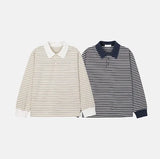 Luke Color Matching Stripe Rugby Sweatshirt