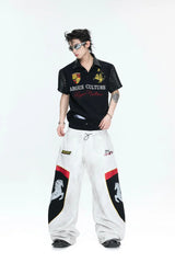 Washed Racing Baggy Sweatpants