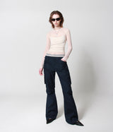 FOLD POCKET CARGO PANTS (NAVY)