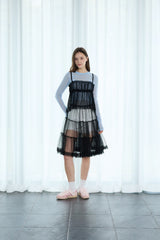 MIST MESH SHIRRING BUSTIER