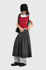 Fab Button Flare Long Skirt