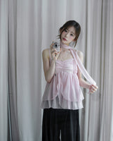 [ dewy ver 2 ]  airy duoble - frill chiffon bl  ( tie set ) 