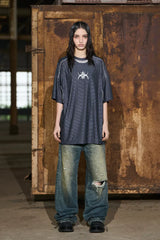 Gray Striped Sports Jersey