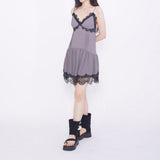 Shimmering Slip Lace Bustier Dress