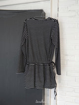 wool fleece stripe strap pumpkin dress