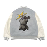 24FW ピクセルベアアートワークバーシティジャケット メランジ