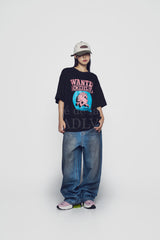 24FW ウォンテッドラビットアートウォークショートスリーブTシャツブラック