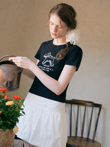 ROLA RIBBON PUPPY T-SHIRT BLACK