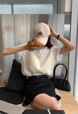 [Lè made/7,000 Sold] ルメイド ベーシック Vネック ベスト