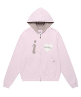 I LOVE MUSIC ZIP UP HOODIE PINK(CV2FFUM481A)