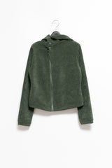 neck 3 Button fluffy hood zip-up(3colors)