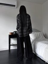 オーバーフィットベルベットワイドパンツ