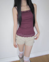 Vuet Lace Ribbed Sleeveless Top