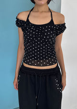 SHIRRING DOT 2-WAY TOP