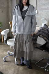 Diagonal Zipper Hood Zip-Up