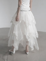 Cherian Chiffon Unbalance Tiered Skirt