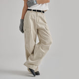 [Jerind] Pigment-Washed Panel Cargo Wide-Leg Pants (3 Colors)