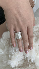 Silver mirror ball ring