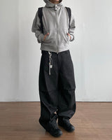 Compact Crop High-neck Hood Zip-up