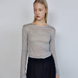 WOOL TENCEL TEE_GRAY
