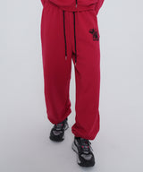 STARDUST STITCH SWEAT PANTS - [RED]