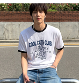 エッセンシャルスタンダード半袖リンガーTシャツ Cool Cats Club ホワイト