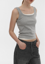 [B-BASIC] Standard Wide Square Neck Sleeveless (2 SIZE)