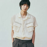 ripstop off duty fatigue shirt ivory