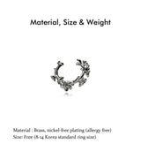 Wild Rose Wreath Ring Silver