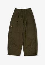 PI Cargo Button Wide Balloon Pants