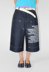 LETTERING DOUBLE-KNEE BERMUDA