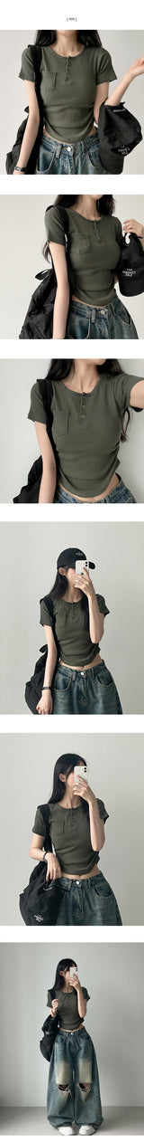 Tote span snap pocket short sleeve